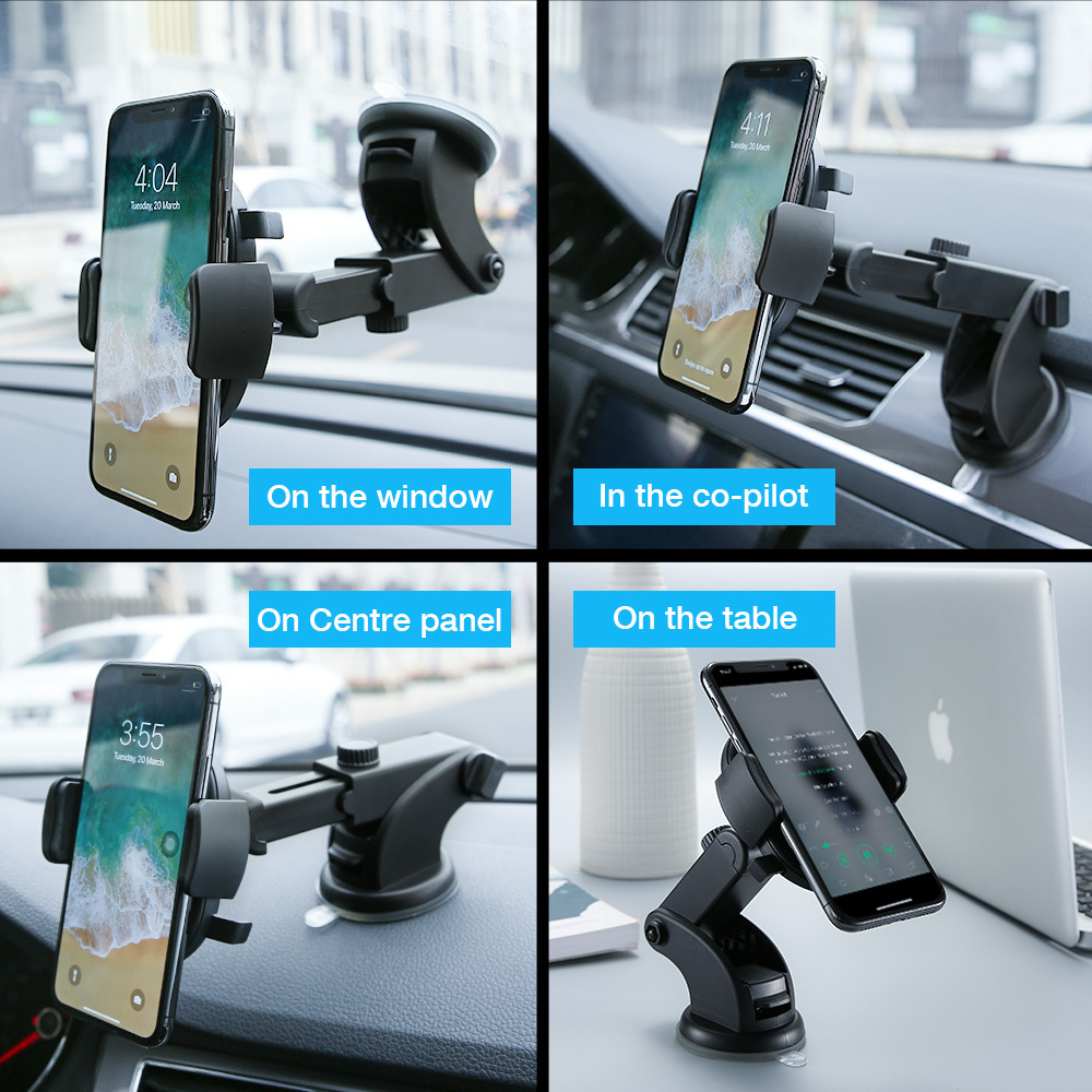 RAXFLY Windshield Dashboard Mount Stand For iphone For Samsung S10 360 Rotation Phone Car Holder Support