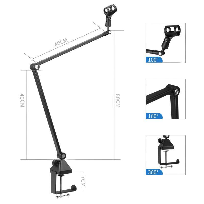 2023 Adjustable Microphone Stand Scissor Arm Studio Desk Table Professional Podcasting Mic Microphone Stand Holder