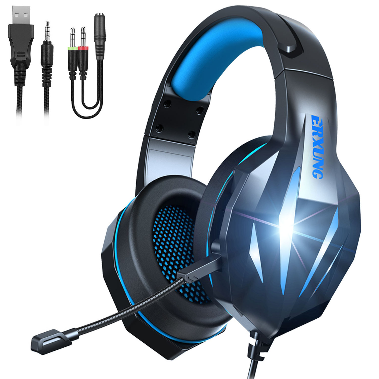 J5 Wired over Ear Headphone Noise Isolation Mic Computer Headphones with Microphone Surround Sound Gaming Headset