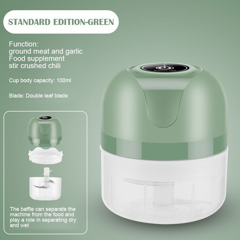 Small Electric Meat Mincer Food Machine Household Wireless Garlic Puree Stirrer USB Rechargeable Food Chopper Blender