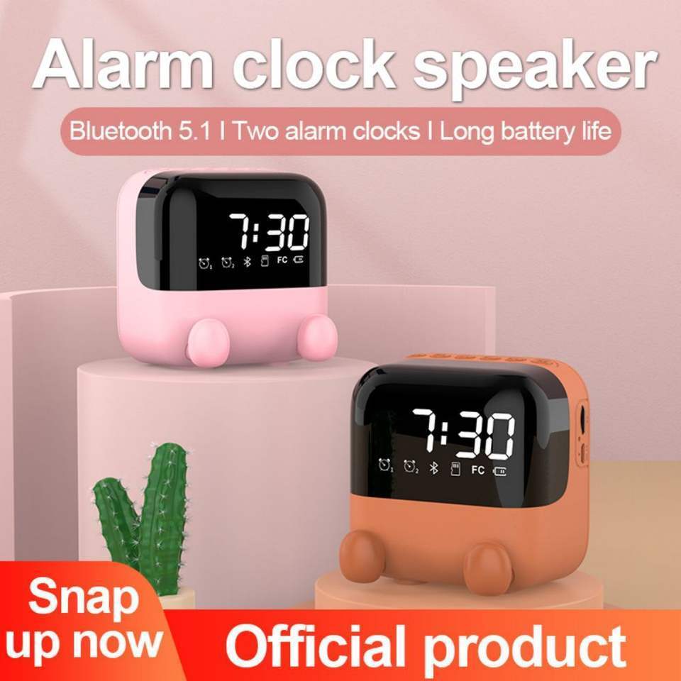 high quality multifunctional cute cartoon small audio mini home clock bt speakers loud subwoofer