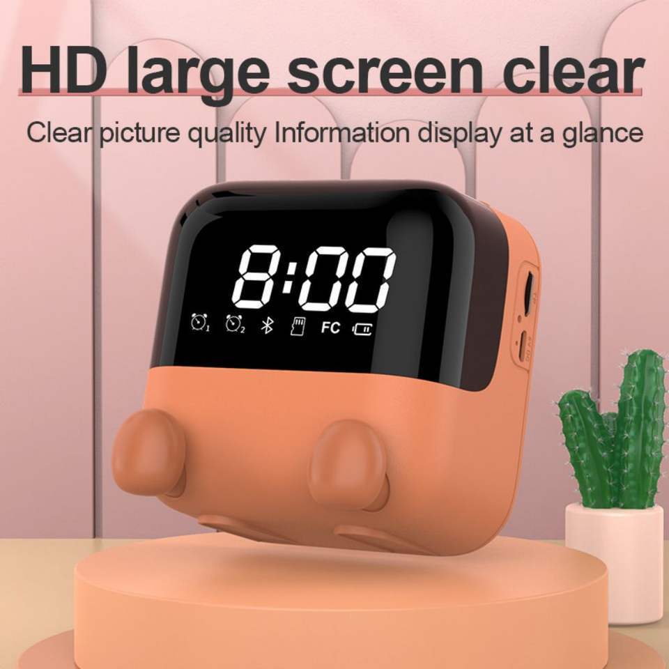 high quality multifunctional cute cartoon small audio mini home clock bt speakers loud subwoofer