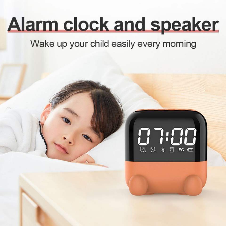 high quality multifunctional cute cartoon small audio mini home clock bt speakers loud subwoofer