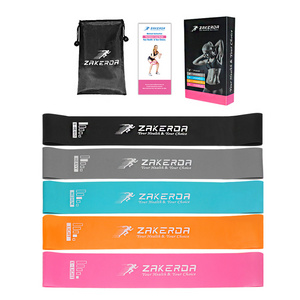 Custom Logo Latex Elastic Hip Loop Resistance Bands Set 5 Level Yoga Gym Exercise Bands Workout Home Fitness equipment