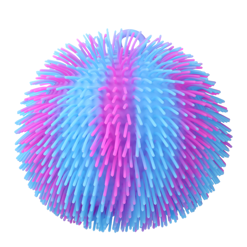 Wholesale Toys Kids 8'' colorful hairy puffer ball Squeeze stress balls