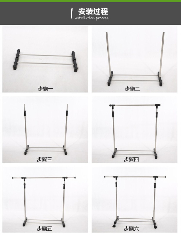 Adjustable height Extensible Stainless steel organizer Rod Portable Clothing Hanging Garment Rack with commodity shelf