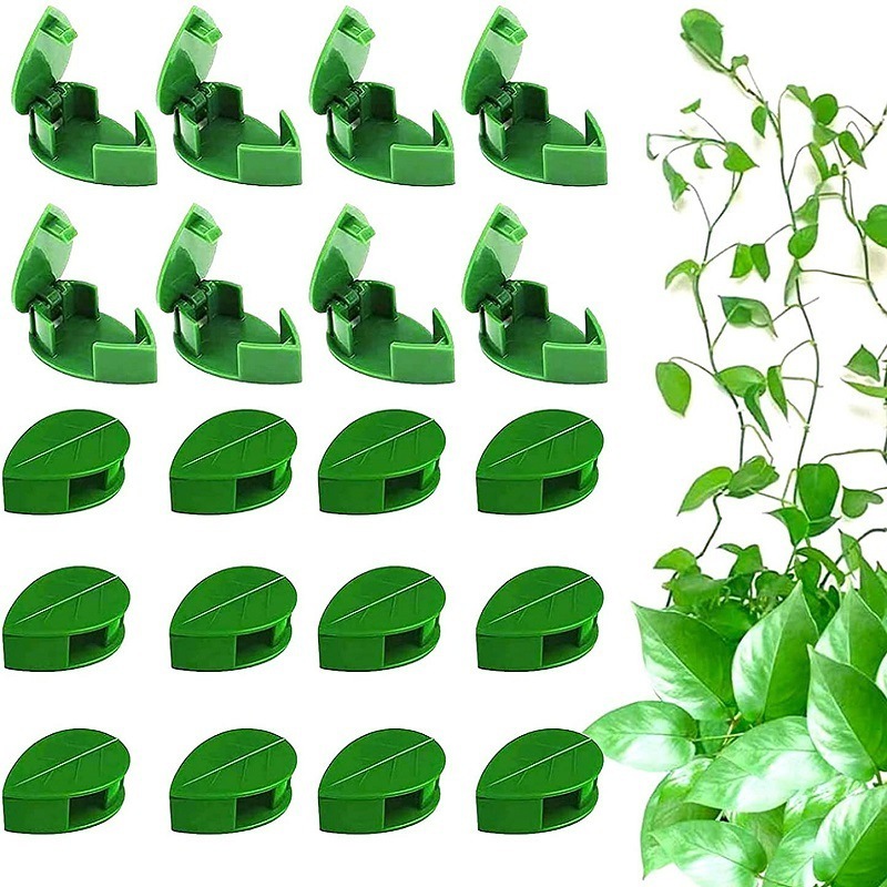 Plastic Plant Clips Cable Organizer Clips Plant Climbing Wall Fixture Clips Leaf Shape Self-Adhesive Hook for Plant Garden Use 0