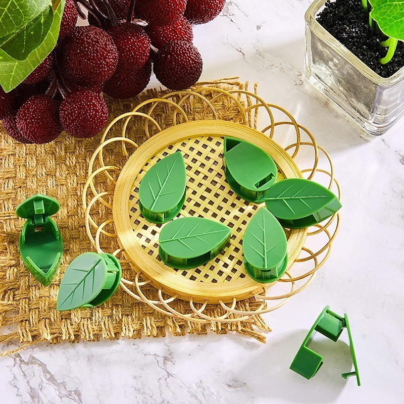 Plastic Plant Clips Cable Organizer Clips Plant Climbing Wall Fixture Clips Leaf Shape Self-Adhesive Hook for Plant Garden Use