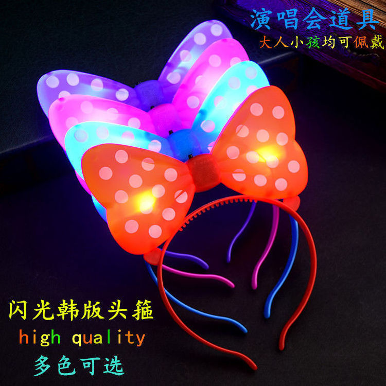 Customized Hot Sales Glow headwear, Cat ears glow toy wholesale Small gift horn hair head glow hoop