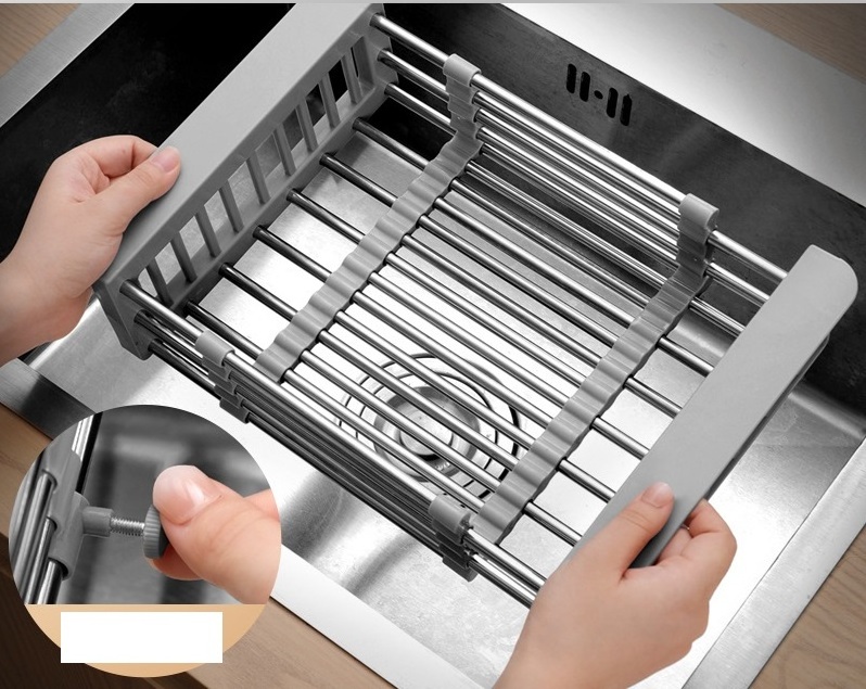 Expandable and Telescopic Kitchen Shelf Organizer Under Sink Stainless Steel Multifunction