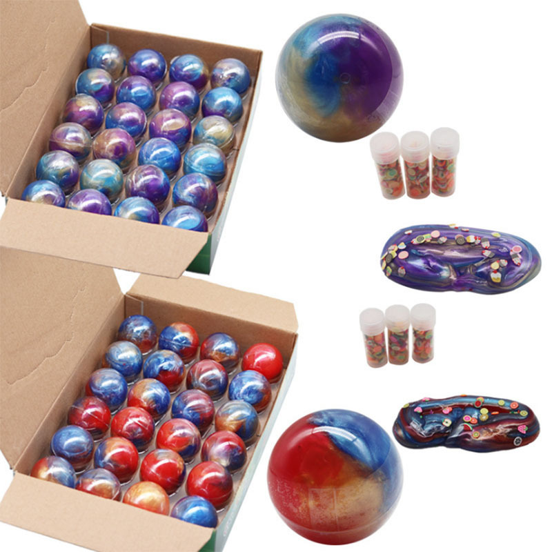 Galaxy Fruit Pack Egg Slime,Glitter Putty Fluffy Toy, Clear Clay Jumbo Slime Toy for Girls and Boys