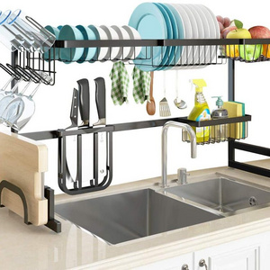 Popular Adjustable Sink Dish Drying Rack Stainless Steel 2 Tier Expandable High Quality Dish Drying Rack Over Sink