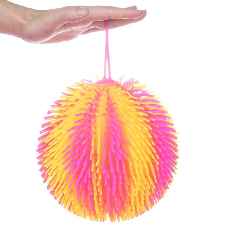 Wholesale Toys Kids 8'' colorful hairy puffer ball Squeeze stress balls