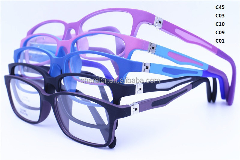 Wholesale model 1092 TR90 materials 180 degrees flexible spring hinge rectangle shape solid bicolors kids eyeglass frames