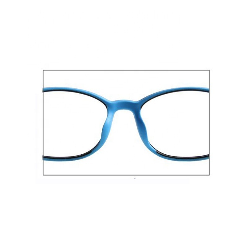 Wholesales rectangle Optical Frame with memory Flexible side arm impress pattern degradable TR + silicone glasses for Teens 9215