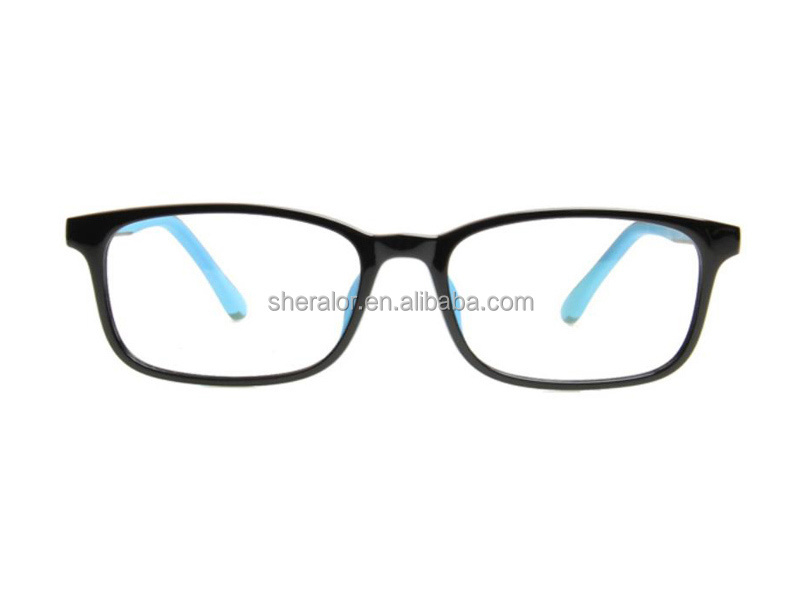 Wholesales rectangle Optical Frame with memory Flexible side arm impress pattern degradable TR + silicone glasses for Teens 9215