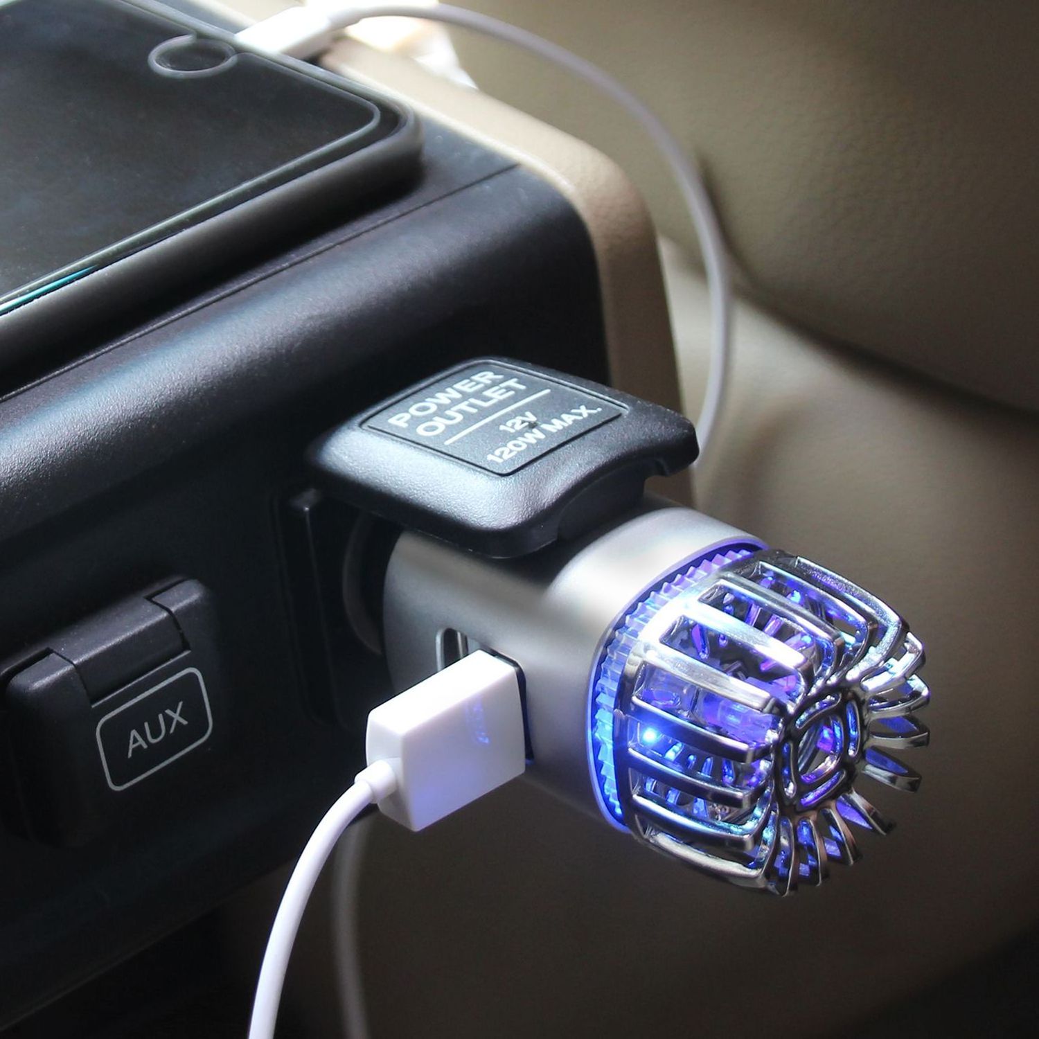 Negative Ion Purification Smoke Removal Device 9th Generation 2-in-1Car Air Purifier with Dual Car Charger (JO-6291)