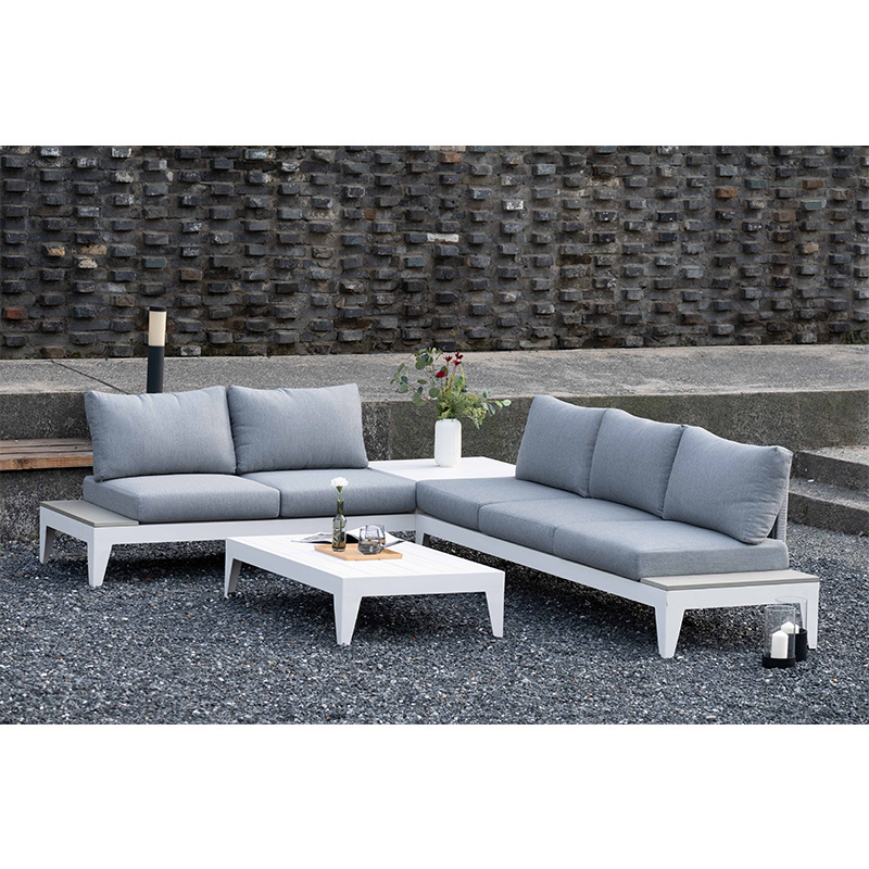 Modern commercial outdoor conversational sofa for garden and courtyard 3 piece sectional furniture set