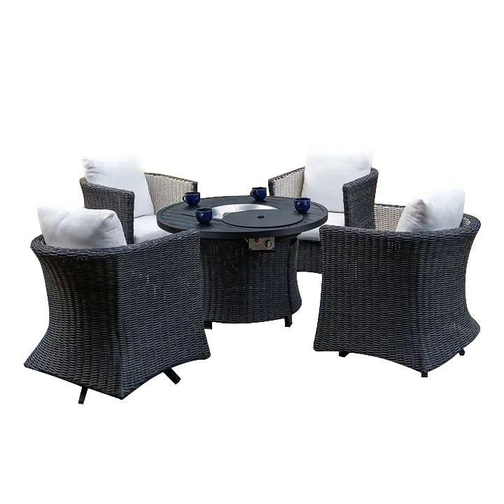 Factory Sale Various Outdoor Fire Pit Table Modern Aluminium Dining Table Set