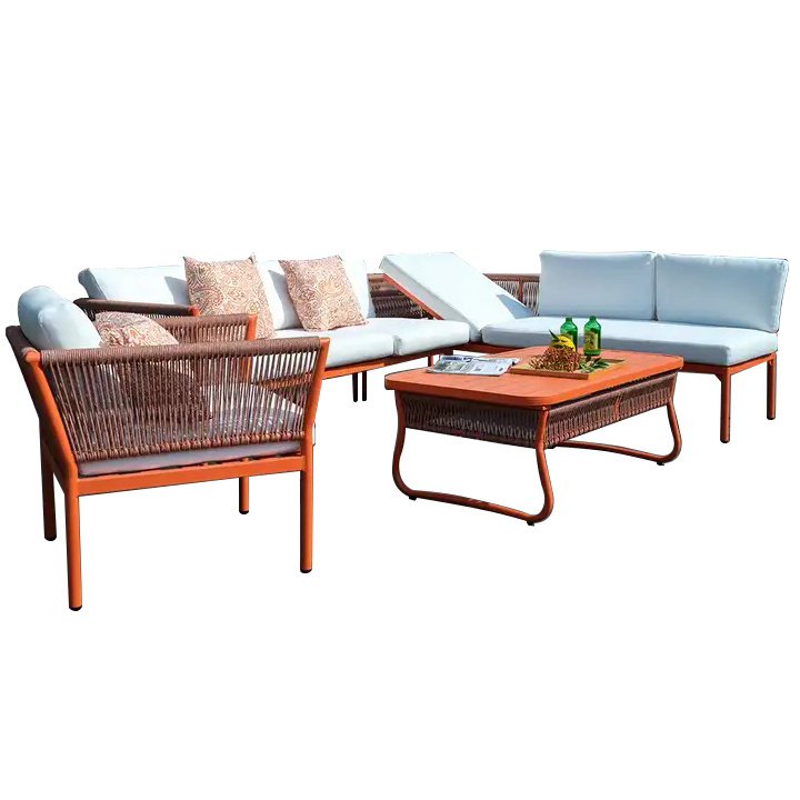 Chinese Brand Orange Pretty Furniture Waterproof Luxury Outdoor Sofa Set for Office Building