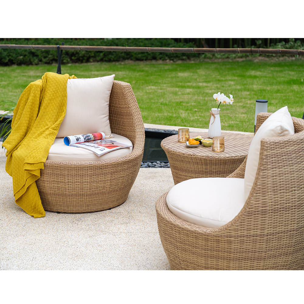 Special Design Widely Used Outdoor rattan Furniture Bistro Set 2 Club Chair And Coffee Table set