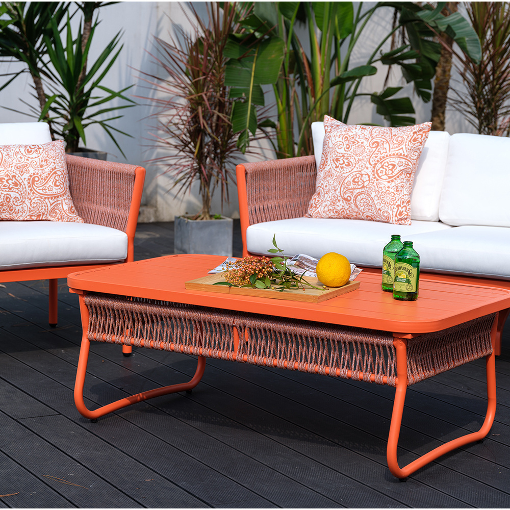 Chinese Brand Orange Pretty Furniture Waterproof Luxury Outdoor Sofa Set for Office Building