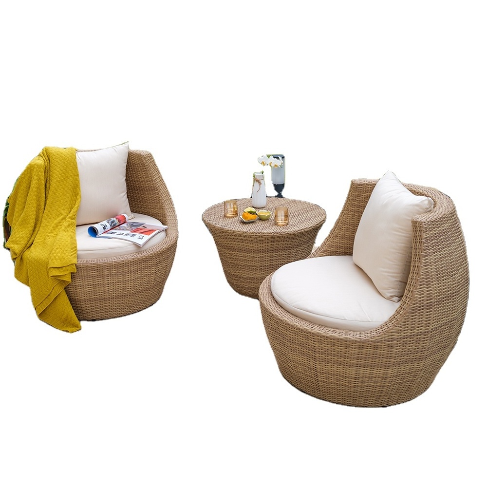 Special Design Widely Used Outdoor rattan Furniture Bistro Set 2 Club Chair And Coffee Table set