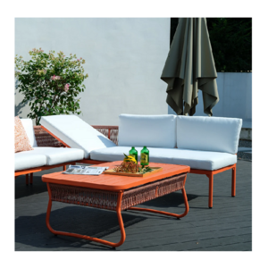 Waterproof Orange Luxury Outdoor Sofa Set garden furniture outdoor aluminium Furniture