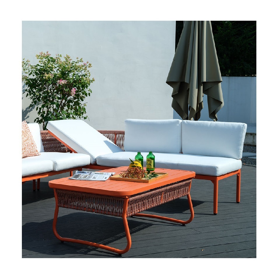 The most popular Office Building Orange Pretty Furniture Waterproof Luxury Outdoor Sofa Set