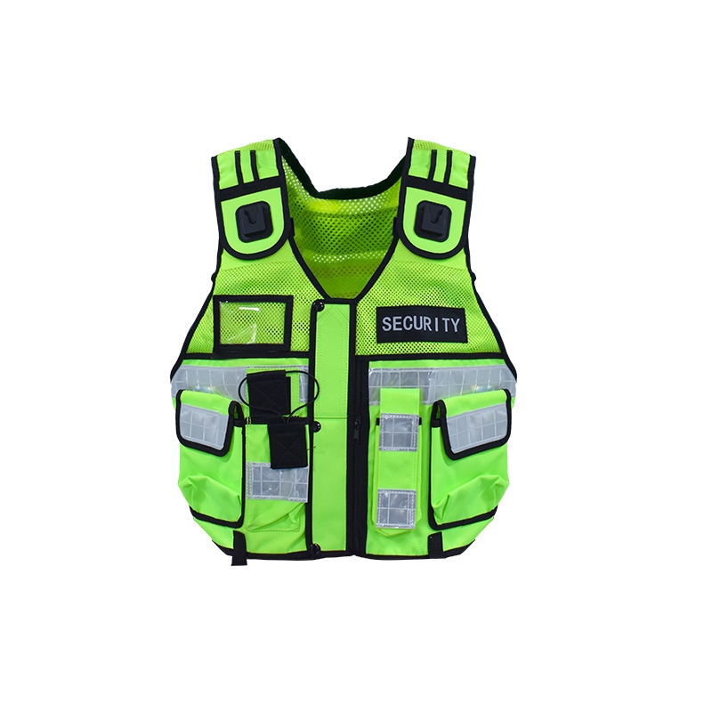 Logo Traffic Supplier Led Reflective Fluorescent Hi Vis Viz High Visibility Tactical Security Guard Safety Vests With Pockets