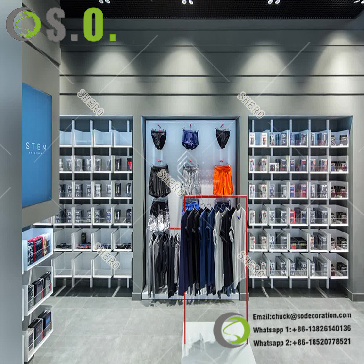 Shopping mall lingerie kiosk design with underwear showcase display counter