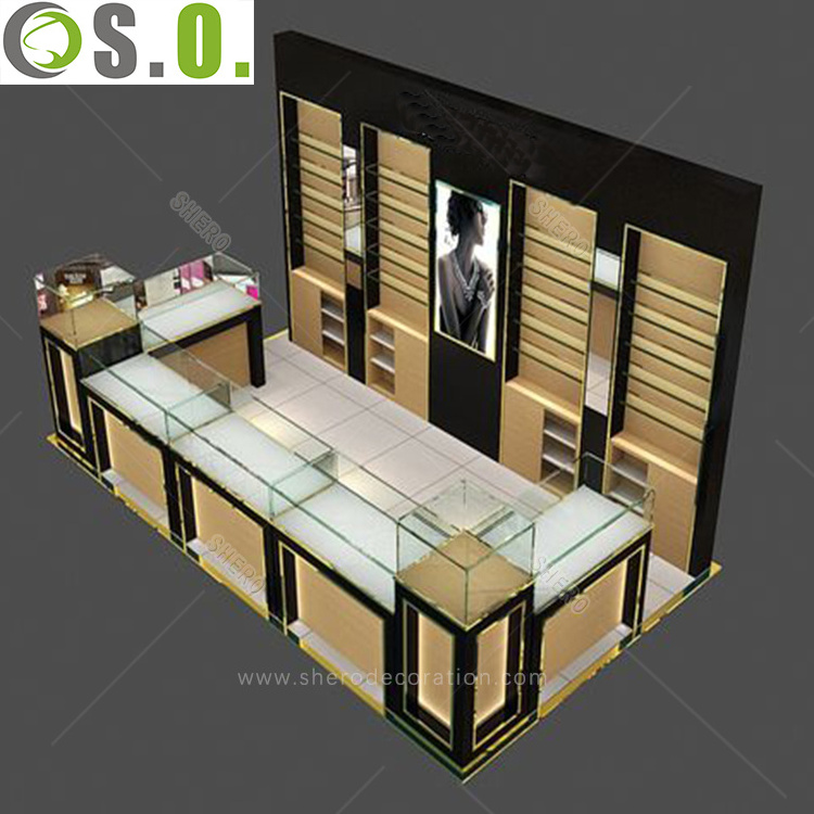 Free design jewelry kiosk with display table for shop mall