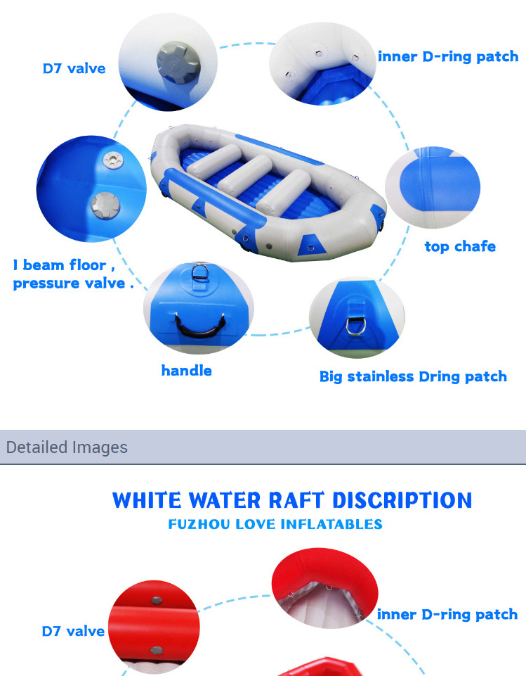 SHERO SURF ODM Banana Boat Inflatable Rafts Rubber Inflatable Kayak White Water Raft Rafting Boat