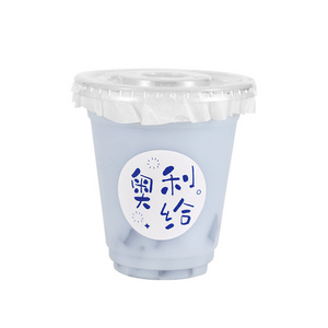 PET disposable Dessert Lemonade Clear Cup Custom Milk Boba Plastic Cup With Lid