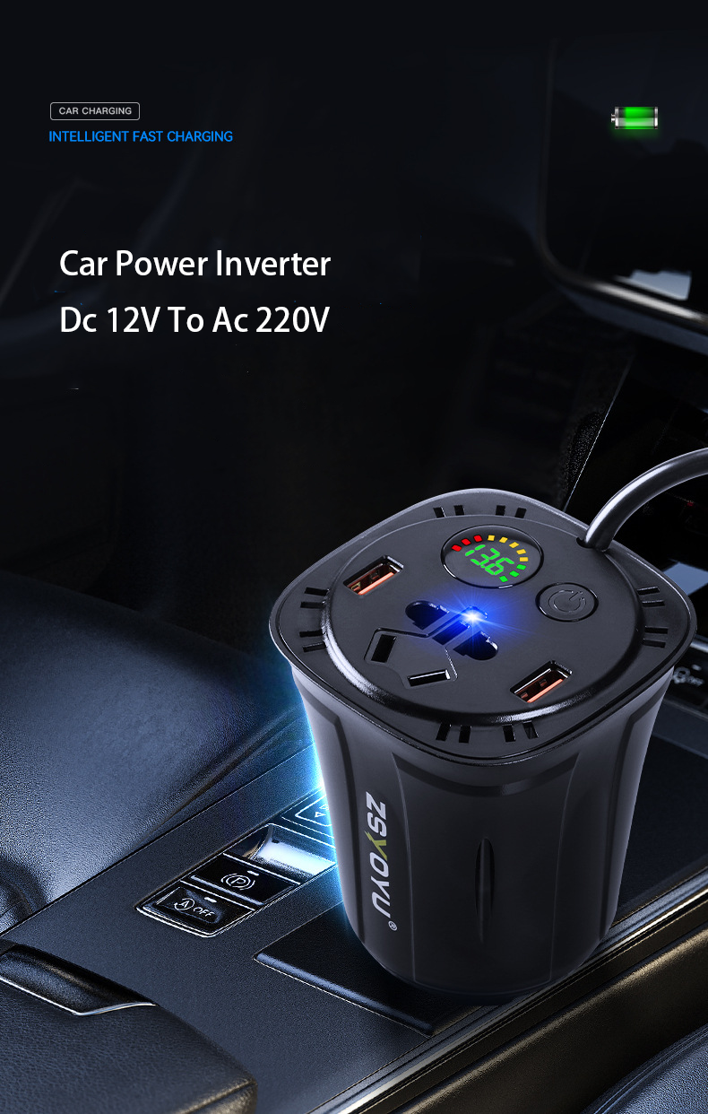 Multiple use CAR Power Inverter DC 12V To AC 220V 120 Watts Car Cigarette Lighter Plug Adapter for