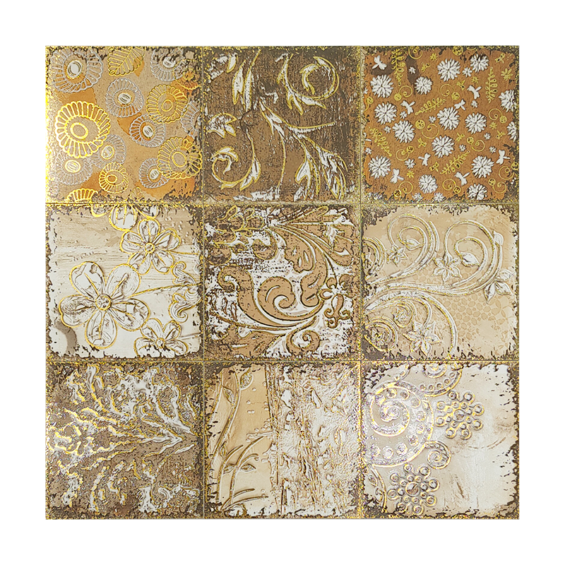 Foshan good price golden pattern tile for bathroom kitchen floor and wall