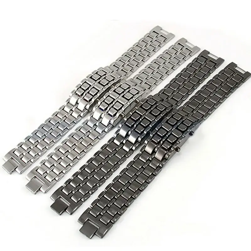 HOT SALE Couple Fashion Stainless Steel LED Digital Quartz Bracelet Wristwatch Metal Bracelet Quartz Watch Bracelets For Men