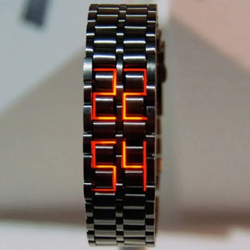 HOT SALE Couple Fashion Stainless Steel LED Digital Quartz Bracelet Wristwatch Metal Bracelet Quartz Watch Bracelets For Men