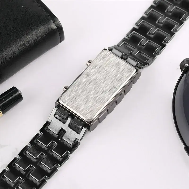 HOT SALE Couple Fashion Stainless Steel LED Digital Quartz Bracelet Wristwatch Metal Bracelet Quartz Watch Bracelets For Men