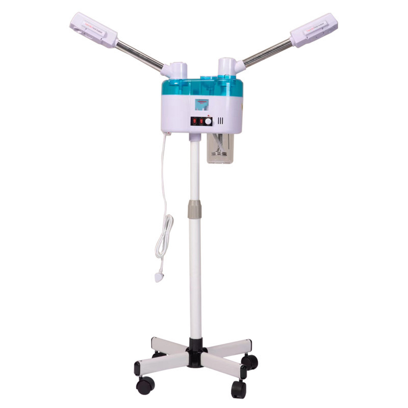 2 in 1 Hot and Cold Spray Facial Steamer Ozone Facial Steamer Double Tube Portable Adjustable Height  for Spa Salon