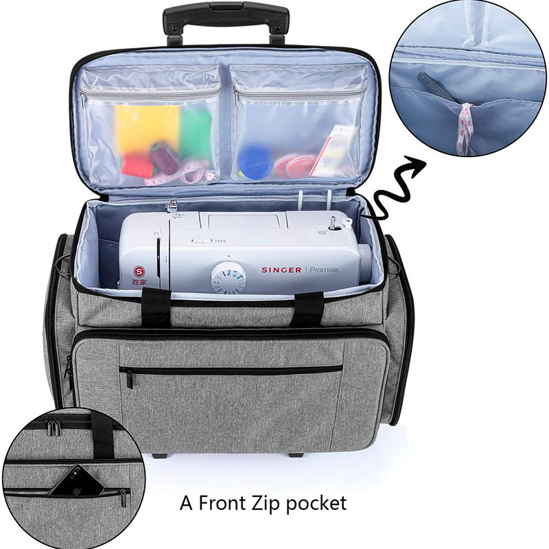 Rolling Sewing Machine carry bag Detachable Trolley storage bag Carry Bag