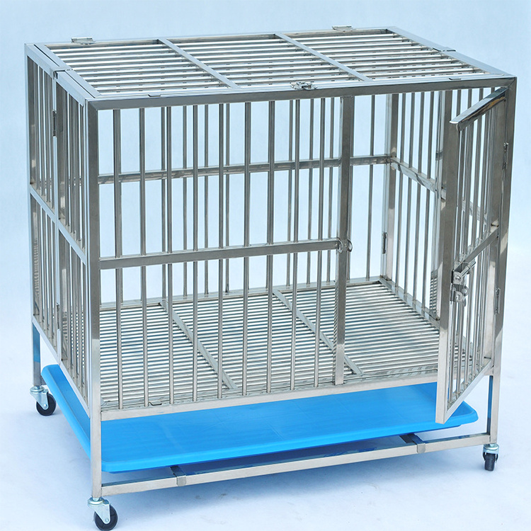 HF vet clinic cage for dogs pet kennel dog cage with wheels steel foldable dog cages crates