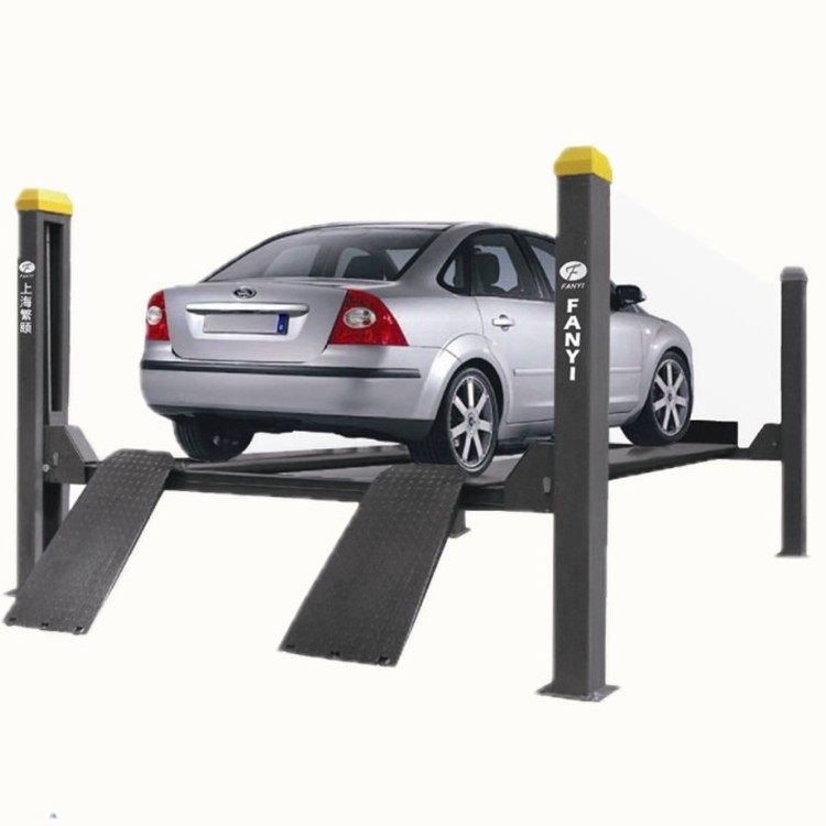 Black 4000kg 4 post car lift machine for vehicle wheel alignment with CE  Good price hydraulic  four post car lift