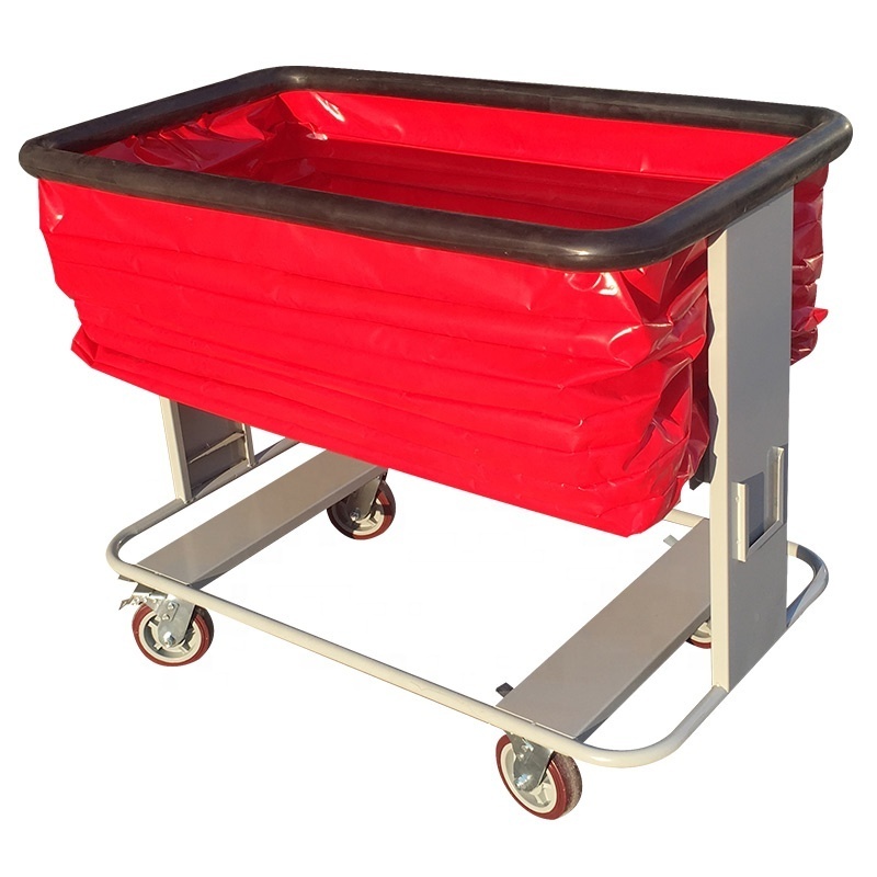 Warehouse shopping mall hospital goods carrier folding portable quiet flat trolley Customization