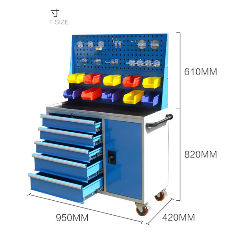 Fenghui Factory  Workbench Workshop Garage Metal Rolling Wheels Tool Box Roller Trolley Cart Tool Cabinets