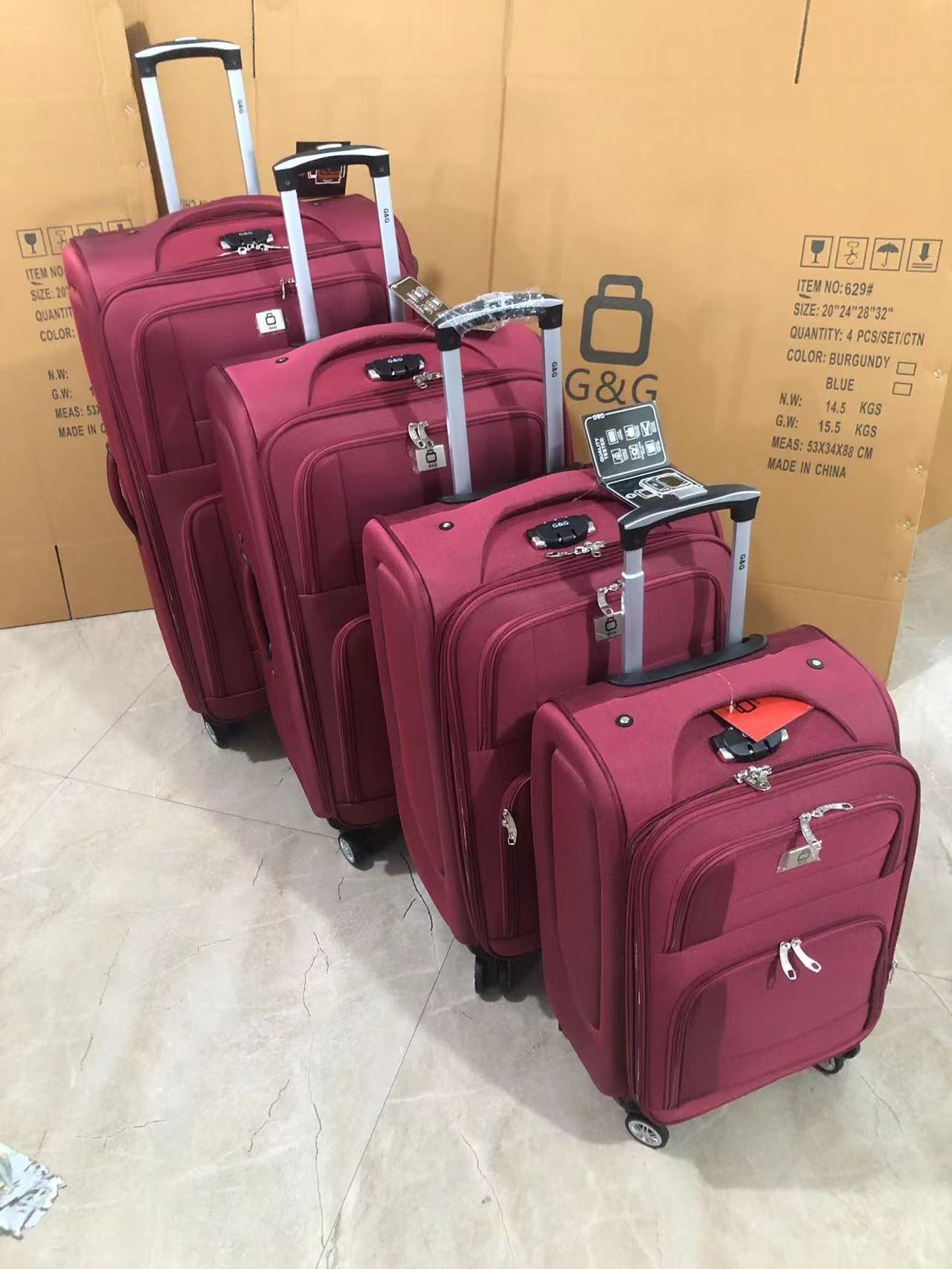 2022 High Quality carry on closet suitcase eva 600d Polyester Luggage Suitcase Bags with 4 spinner double wheels