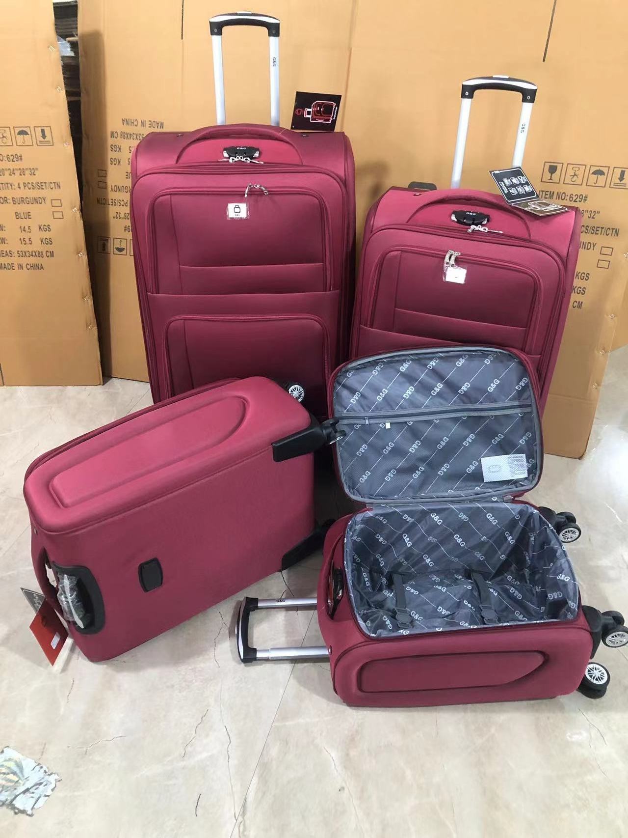 2022 High Quality carry on closet suitcase eva 600d Polyester Luggage Suitcase Bags with 4 spinner double wheels