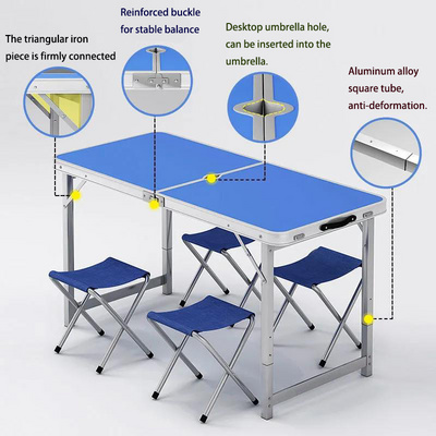 Lightweight Outdoor Portable Folding Picnic Table Outdoor Easy  Carrying Dinning Table Outdoor Suitcase Table