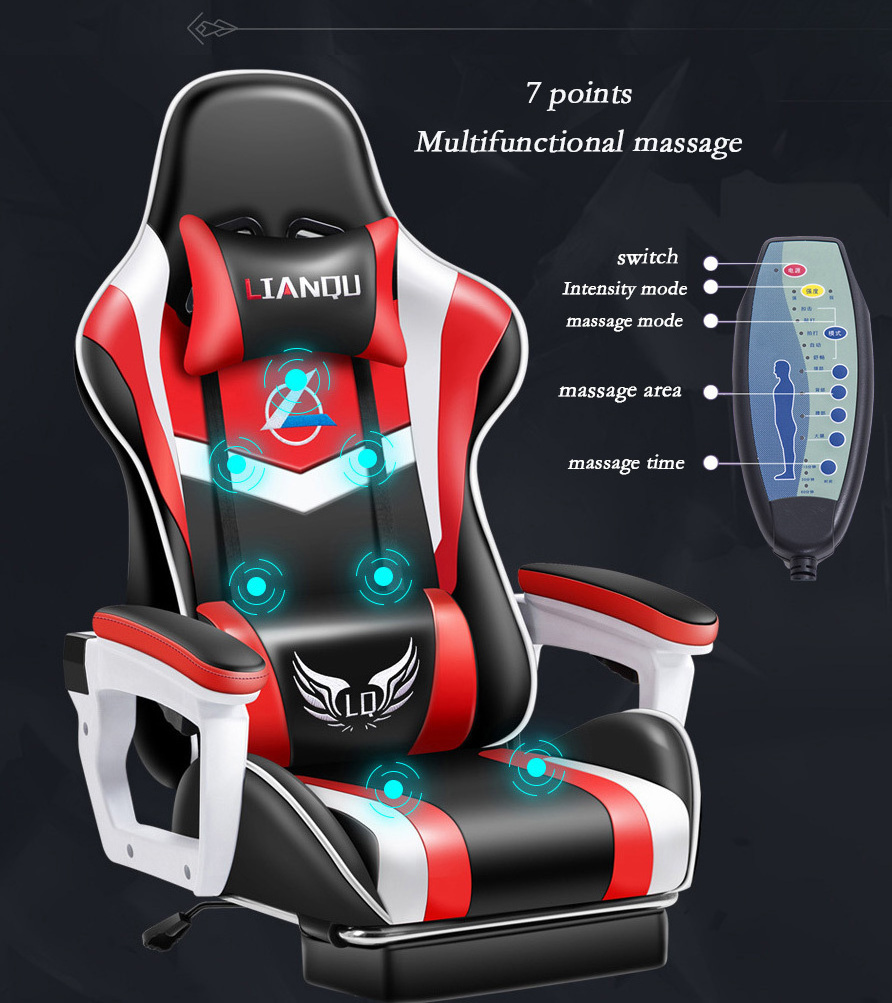 Fabric Pillow Gamer Chair Computer Racing Gaming Chair Hot Selling Professional Ergonomic Leather Minimalist PU Massage Chair /