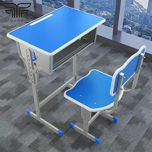 High Quality Primary Set Schools Cheap College Students Desks and Chairs Furniture Metal Modern School Table 10 Set School Bench